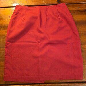 Skirt Burgundy Simon Ellis Back Zip Rayon Lined size 12 1990s